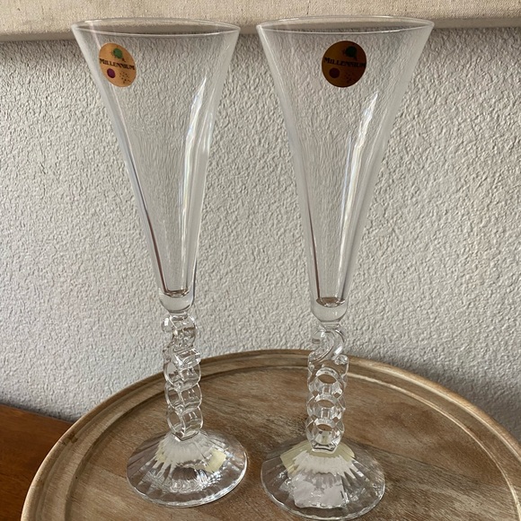 Other - Vintage Pair of Crystal Fluted Champagne Millennium
2000 Glasses